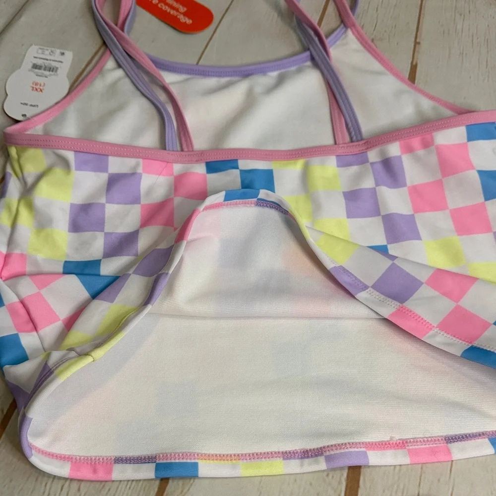 NWT Wonder Nation Pastel Checkered Kids Bikini